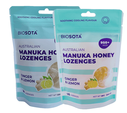 Manuka honey ginger drops