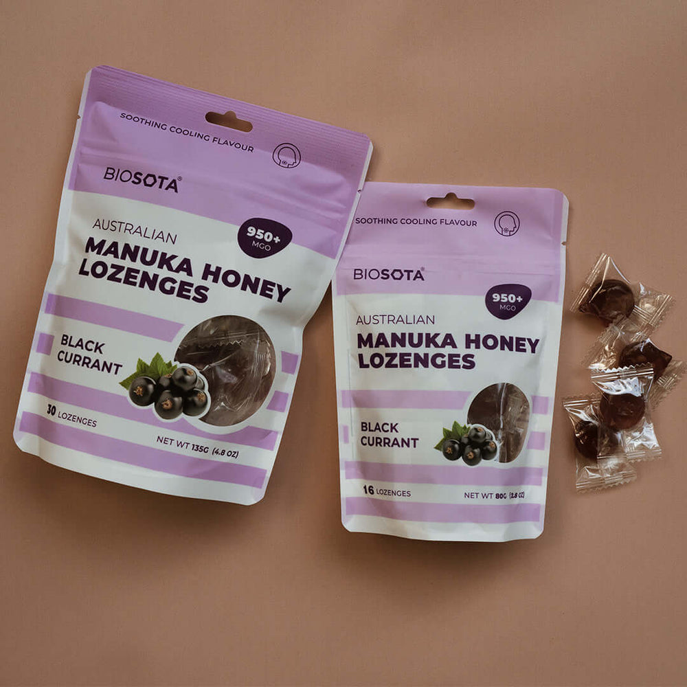 Manuka honey blackcurrant drops
