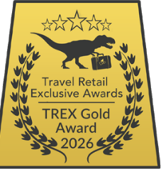 TREX Awards 2026 골드 어워드 배지, 트래블 리테일 익스클루시브 어워드