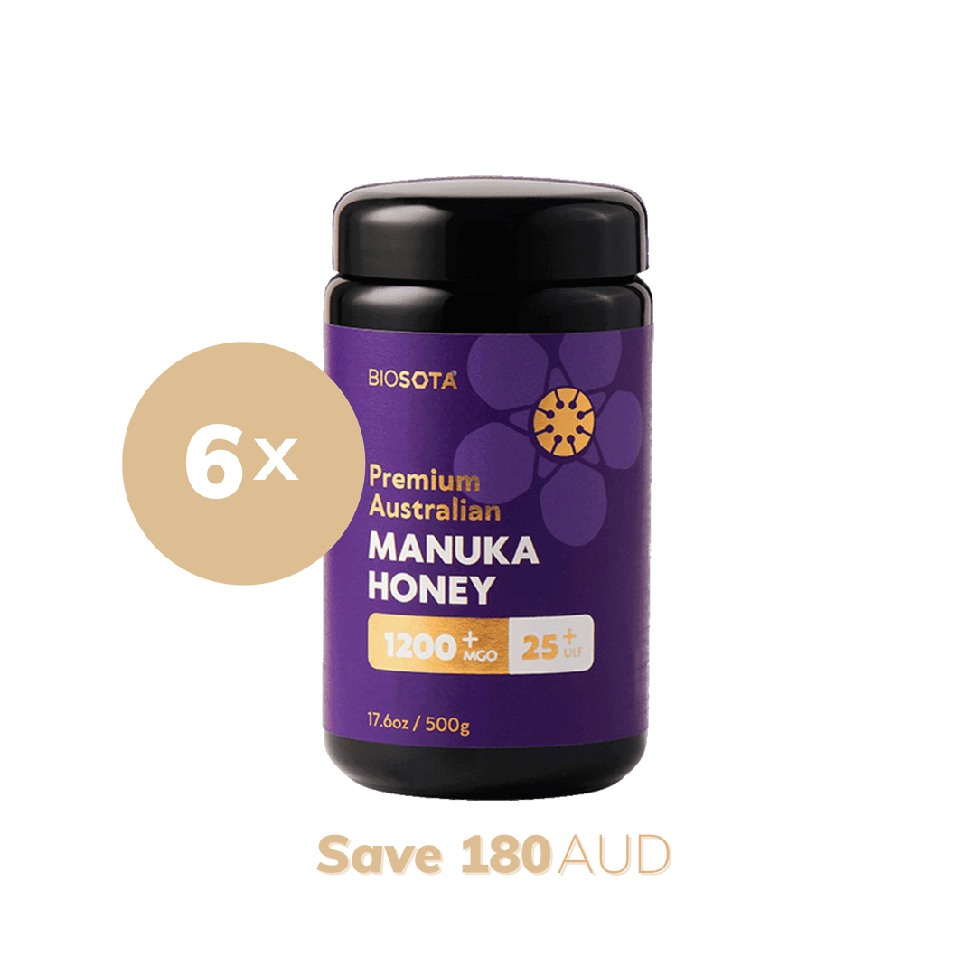 Medicinal Manuka honey MGO1200+ 500g glass jar value pack of 6