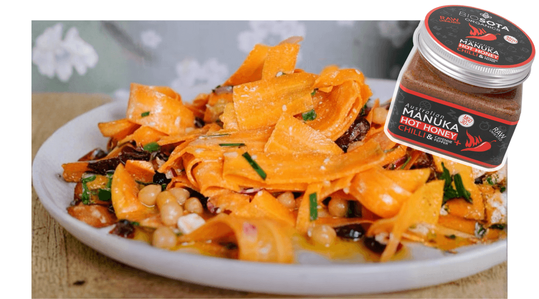Manuka Hot Honey Recipe: Carrot Ribbon Salad