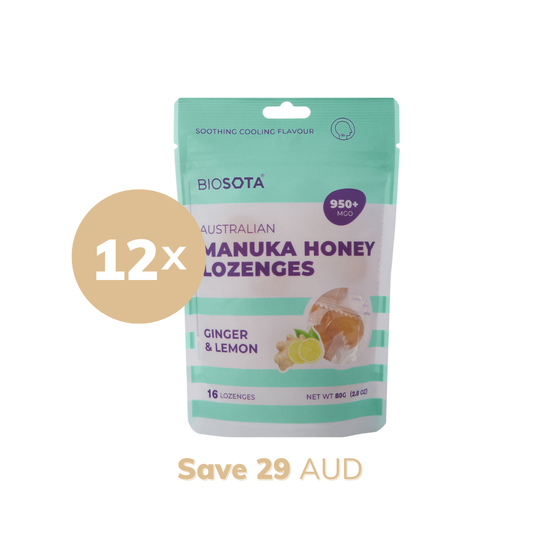 SAVE Up to 15% | MGO 950+ Manuka Honey Drops — Ginger & Lemon