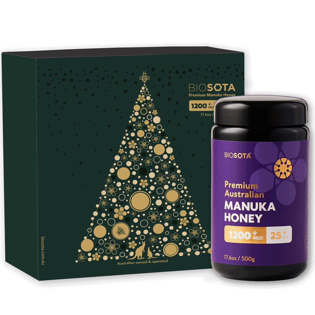 Biosota Organics Manuka Honey MGO 1200+ 500g Christmas luxury gift box