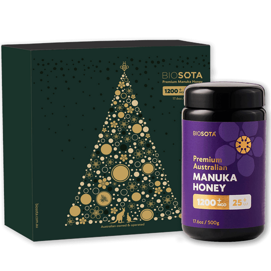 Biosota Organics Manuka Honey MGO 1200+ 500g Christmas luxury gift box