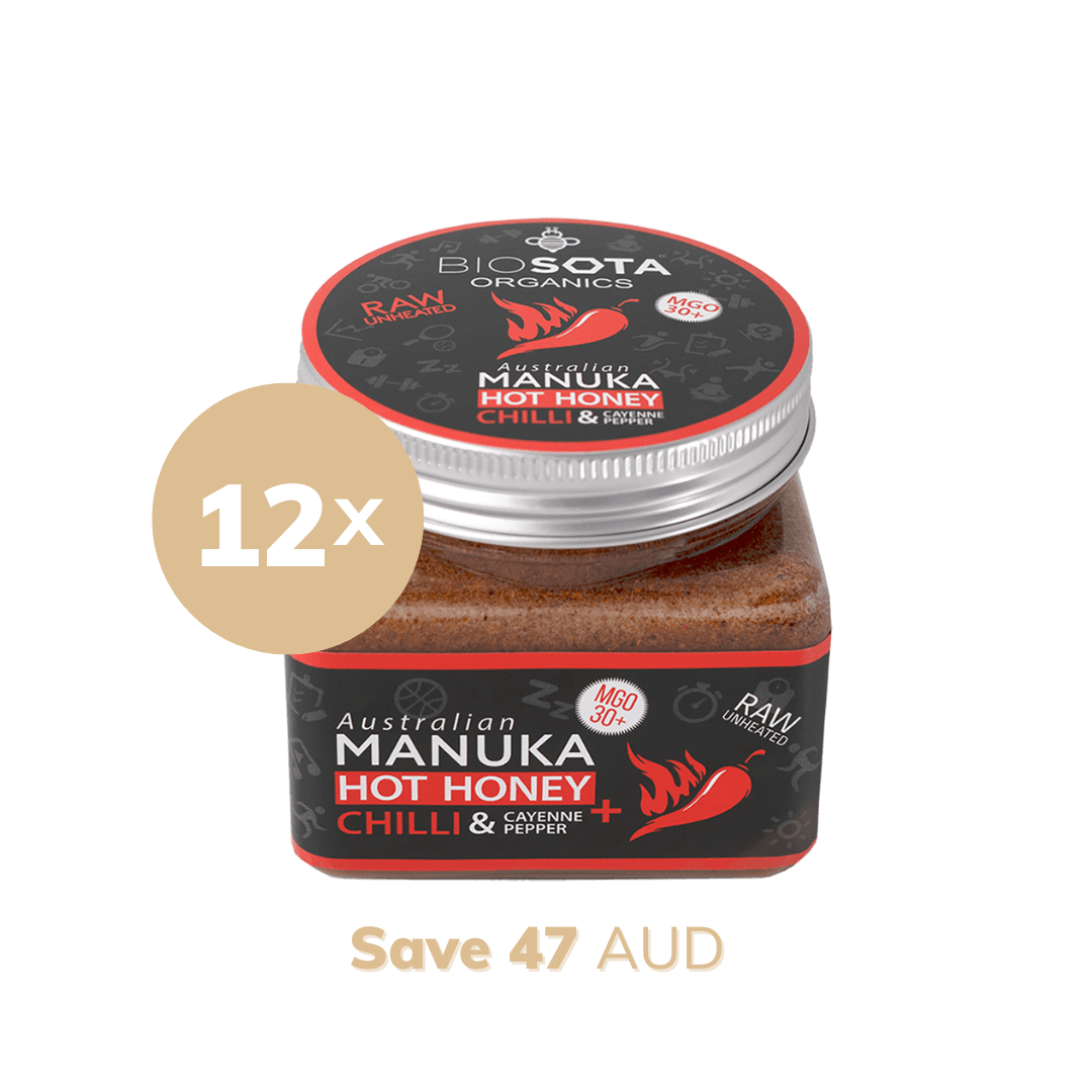 MGO 30+ Manuka hot honey value pack x 12