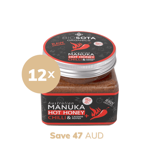 MGO 30+ Manuka hot honey value pack x 12
