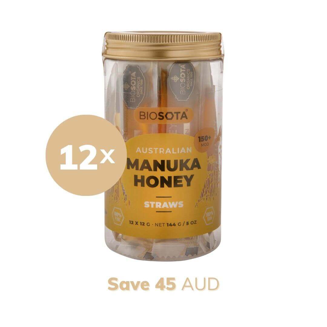 Biosota Organics MGO 150+ Manuka Honey Sticks Straws Sachets Packets