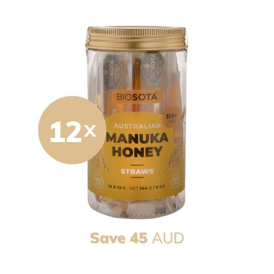 Biosota Organics MGO 150+ Manuka Honey Sticks Straws Sachets Packets