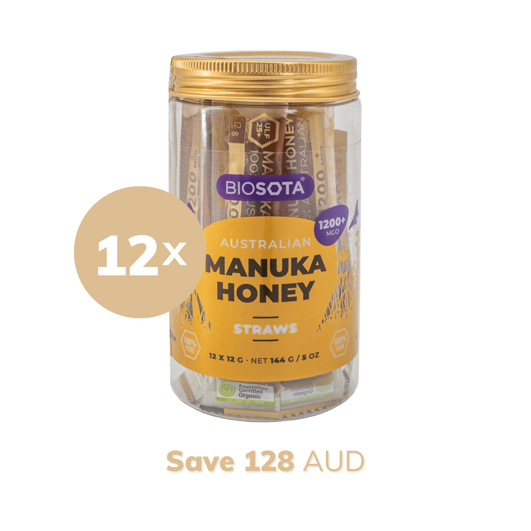 Biosota Manuka Honey Tube MGO 1200 Value pack 12