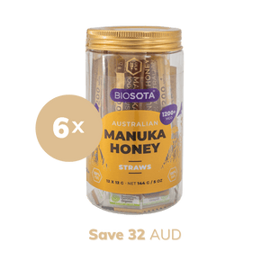 Biosota Manuka Honey Tube MGO 1200 Value pack 6