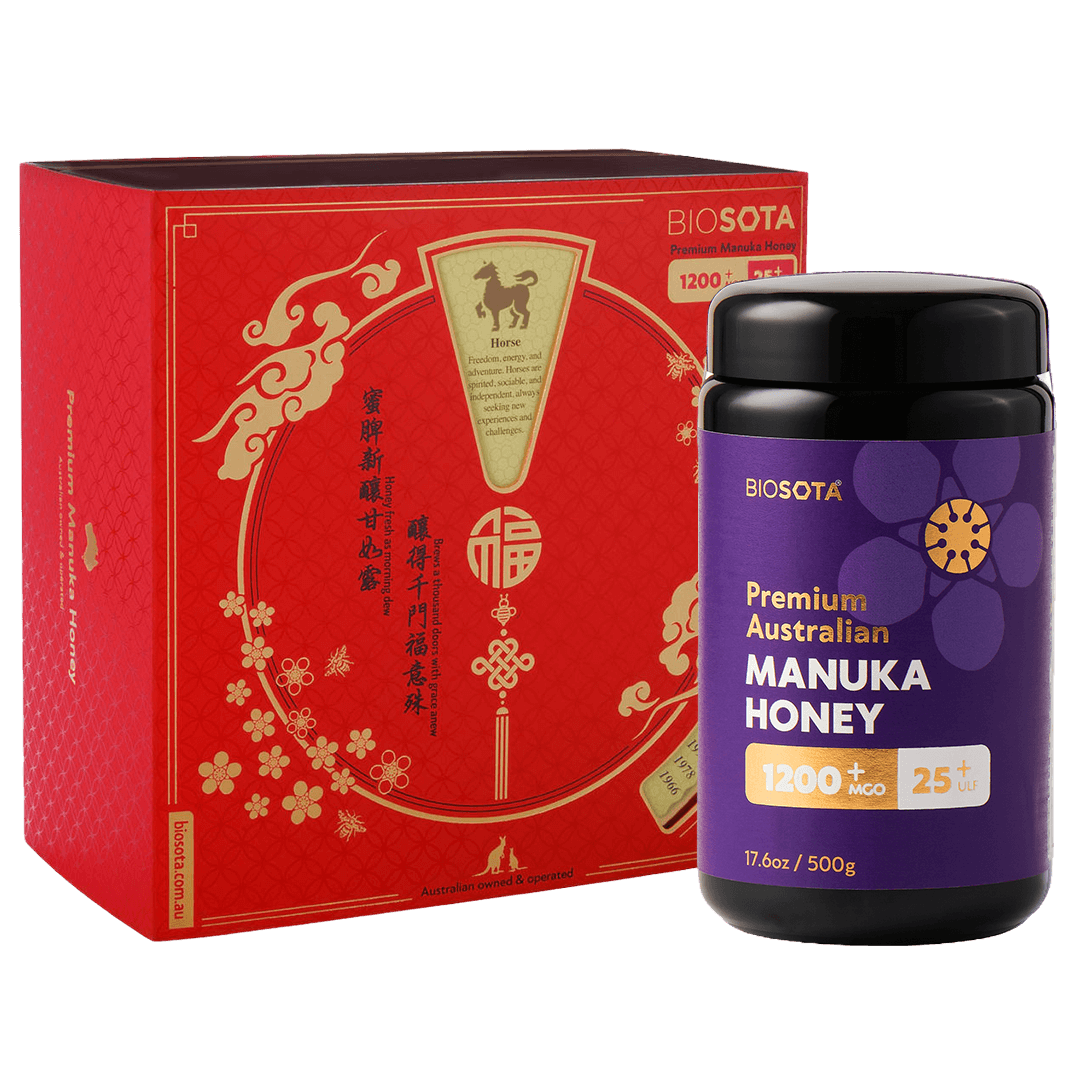 Biosota Organics Manuka Honey MGO 1200+ 500g Lunar New Year luxury gift Box