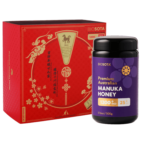 Biosota Organics Manuka Honey MGO 1200+ 500g Lunar New Year luxury gift Box