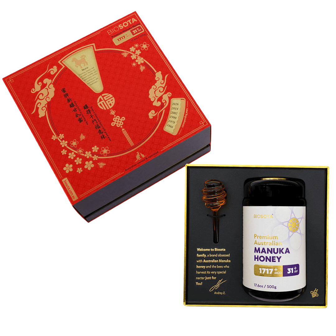 Biosota Organics Manuka Honey MGO 1717+ 500g Lunar New Year luxury gift Open Box