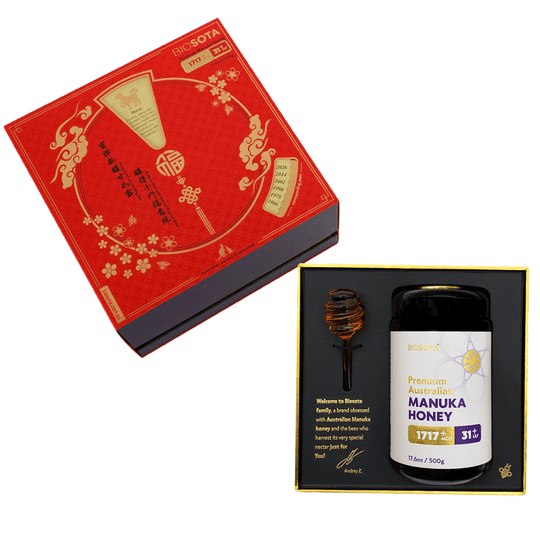 Biosota Organics Manuka Honey MGO 1717+ 500g Lunar New Year luxury gift Open Box