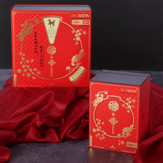 Biosota Organics Manuka Honey MGO 1200+ 250g and 500g Lunar New Year luxury gift Boxes