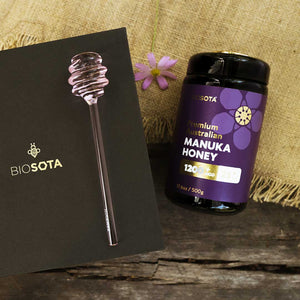 Biosota Organics Manuka Honey MGO 1200+ 500g luxury gift box open