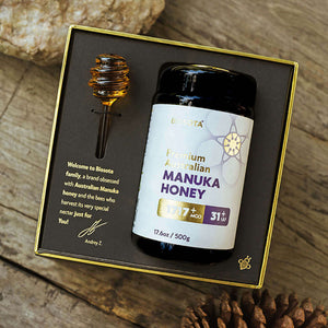 Biosota Organics Manuka Honey MGO 1717+ 500g luxury gift open