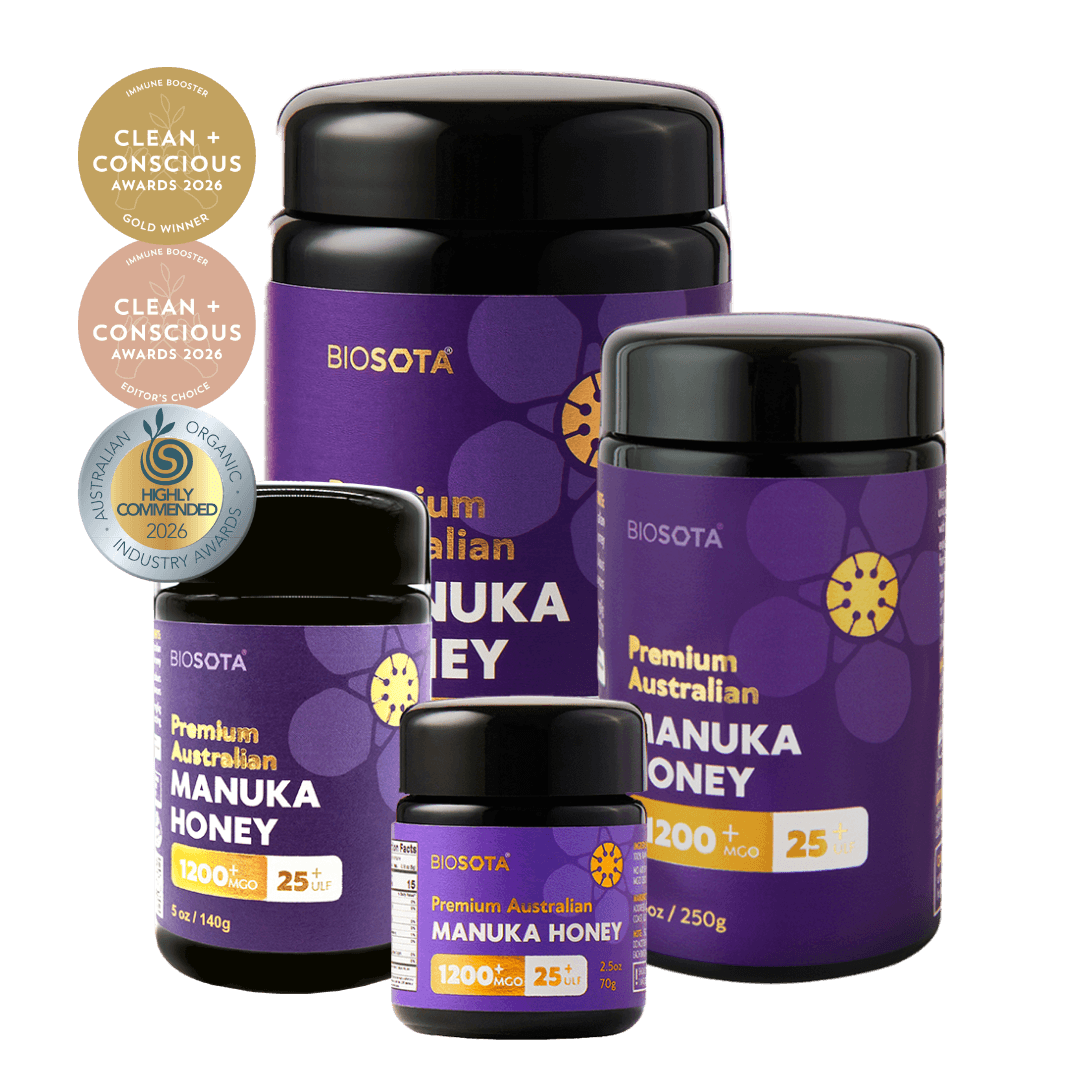 Medicinal Manuka honey MGO1200+ glass jar