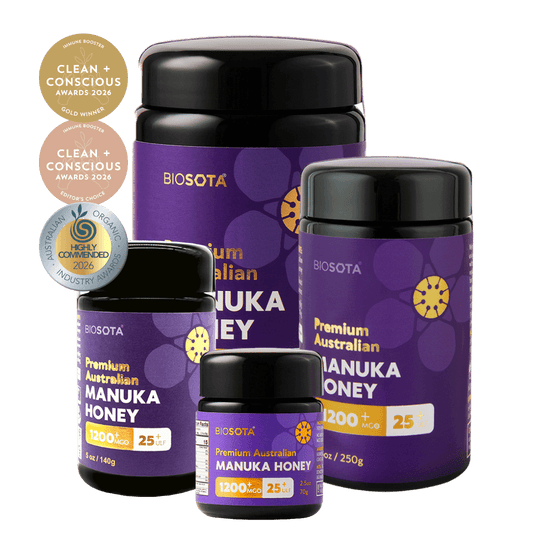 Medicinal Manuka honey MGO1200+ glass jar