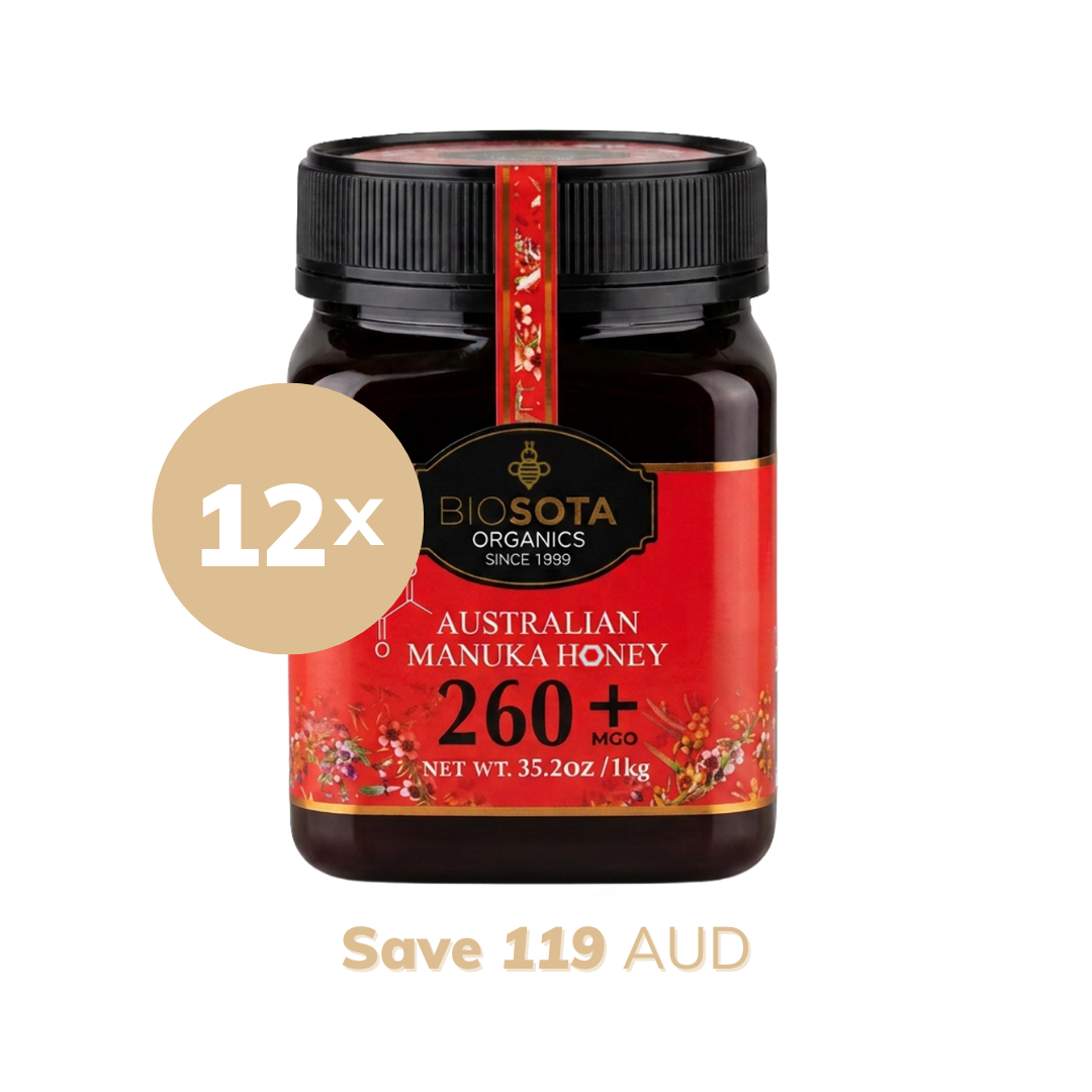Biosota Manuka Honey (MGO 260+) NPA 10+ 1kg x 12 Jars - Value Pack