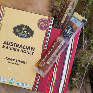Biosota Organics Manuka Honey Straws MGO 550+