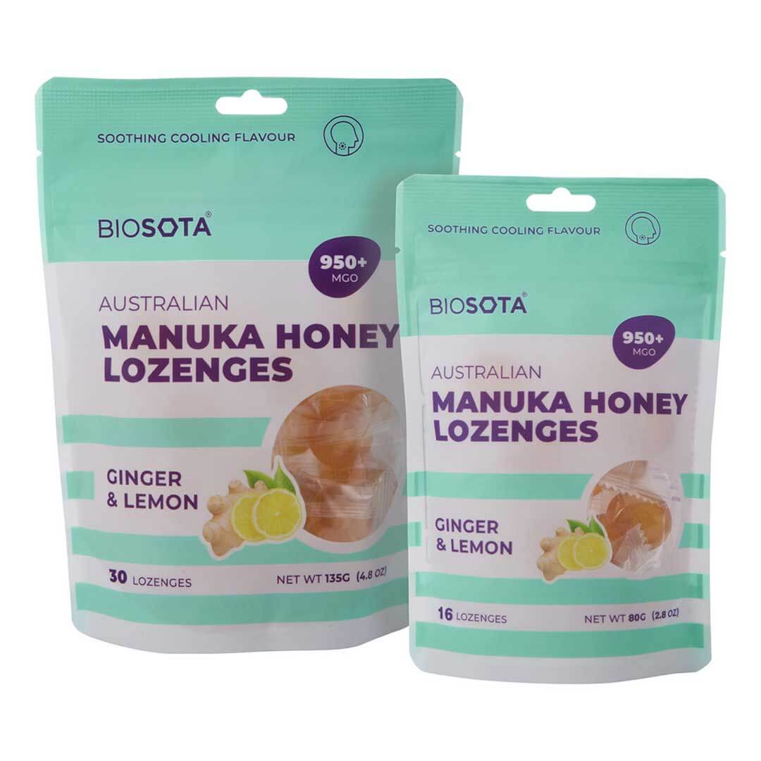 Manuka honey drops ginger lemon