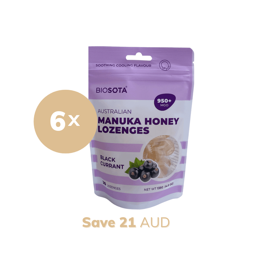 Manuka Honey Lozenges Black Currant x6 value pack MGO 950+