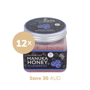 Manuka Honey MGO 30+ Blueberries Superfoods value pack of 12