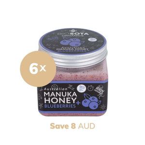 Manuka Honey MGO 30+ Blueberries Superfoods value pack of 6