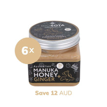 Load image into Gallery viewer, Manuka Honey MGO 30+ Ginger &amp; Lemon Superfoods value pack 6