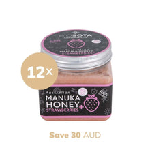Load image into Gallery viewer, Manuka Honey MGO 30+ Strawberries Superfoods value pack of 12
