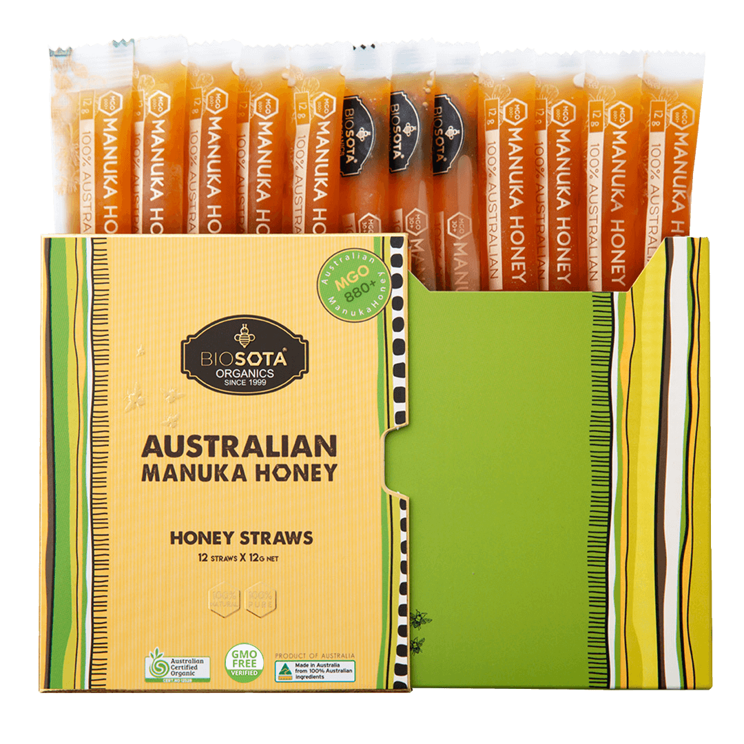 biosota organics manuka honey mgo 880 straws sticks sachets