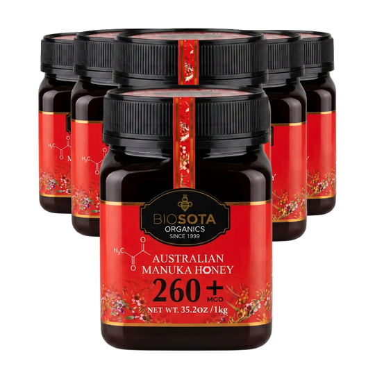 Biosota Manuka Honey (MGO 260+) NPA 10+ 1kg x 6 Jars - Value Pack