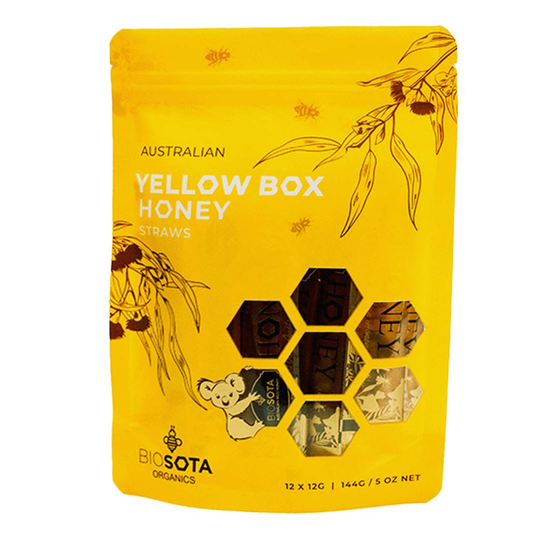 Yellow box Honey Sticks Zip Bag