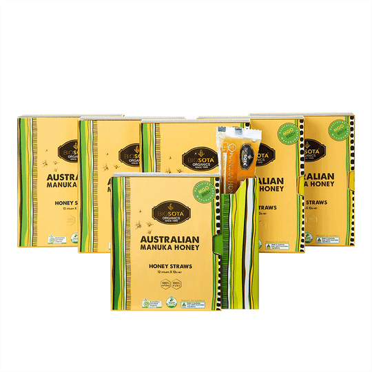 biosota organics manuka honey mgo 880 straws gift box value pack