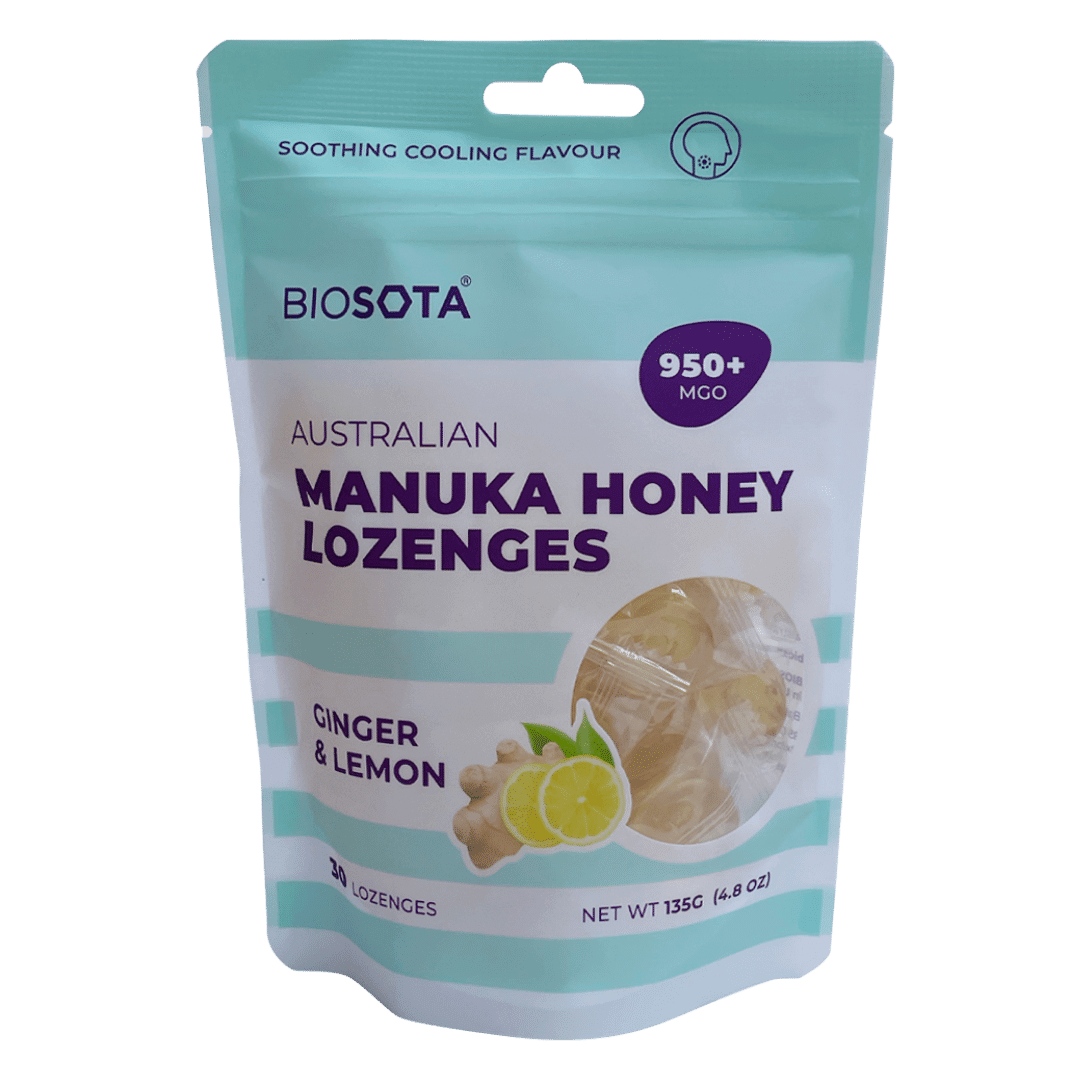 Manuka honey ginger drops