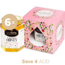 Load image into Gallery viewer, Rainforest Australian raw honey luxury gifts box pink value pack of 6