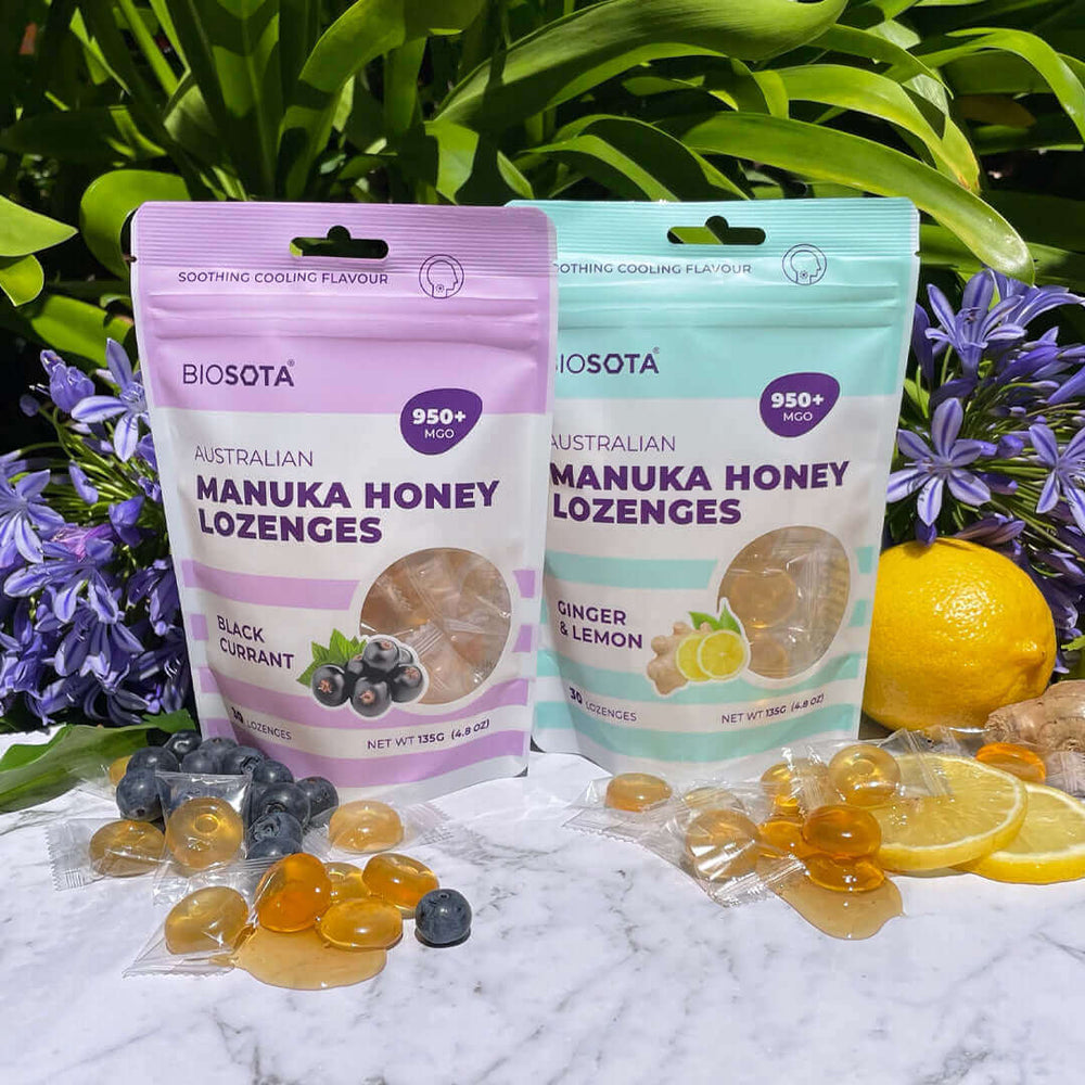 Manuka honey blackcurrant drops