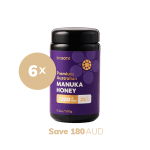 Medicinal Manuka honey MGO1200+ 500g glass jar value pack of 6