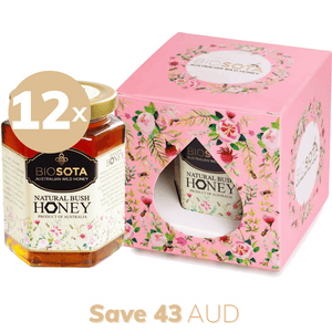 Natural bush Australian raw honey luxury gifts box pink value pack of 12