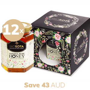 Natural bush Australian raw honey luxury gifts box black value pack of 12
